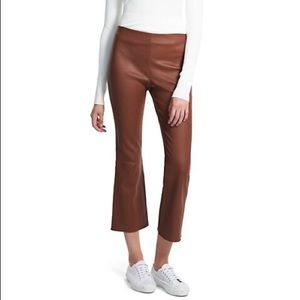 Theory Leather Kick-Flare Pants